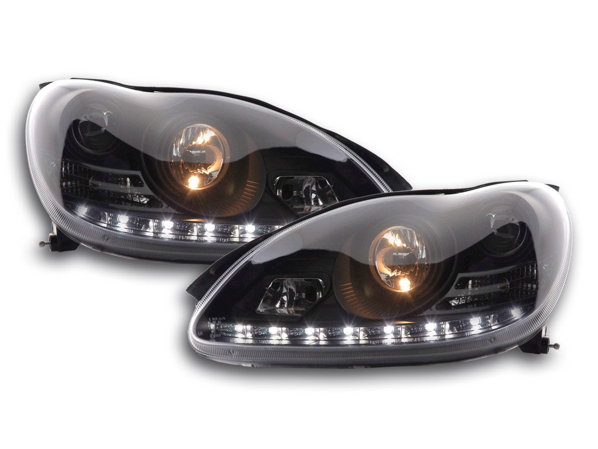 Scheinwerfer Set Daylight LED TFL-Optik Mini Cooper Typ R50 01-06 chrom Scheinwerfer Set Daylight LED TFL-Optik Mini Cooper Typ R50 01-06 chrom
